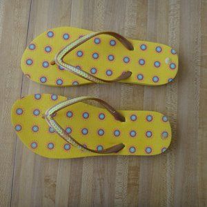 Yellow Flip Flop Summer Beach Wear  Size 9 NEW